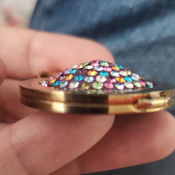 Carlo Biagi Necklace with Swarovski Crystal Coin And Gold Tone Chain - Picture 6 of 8